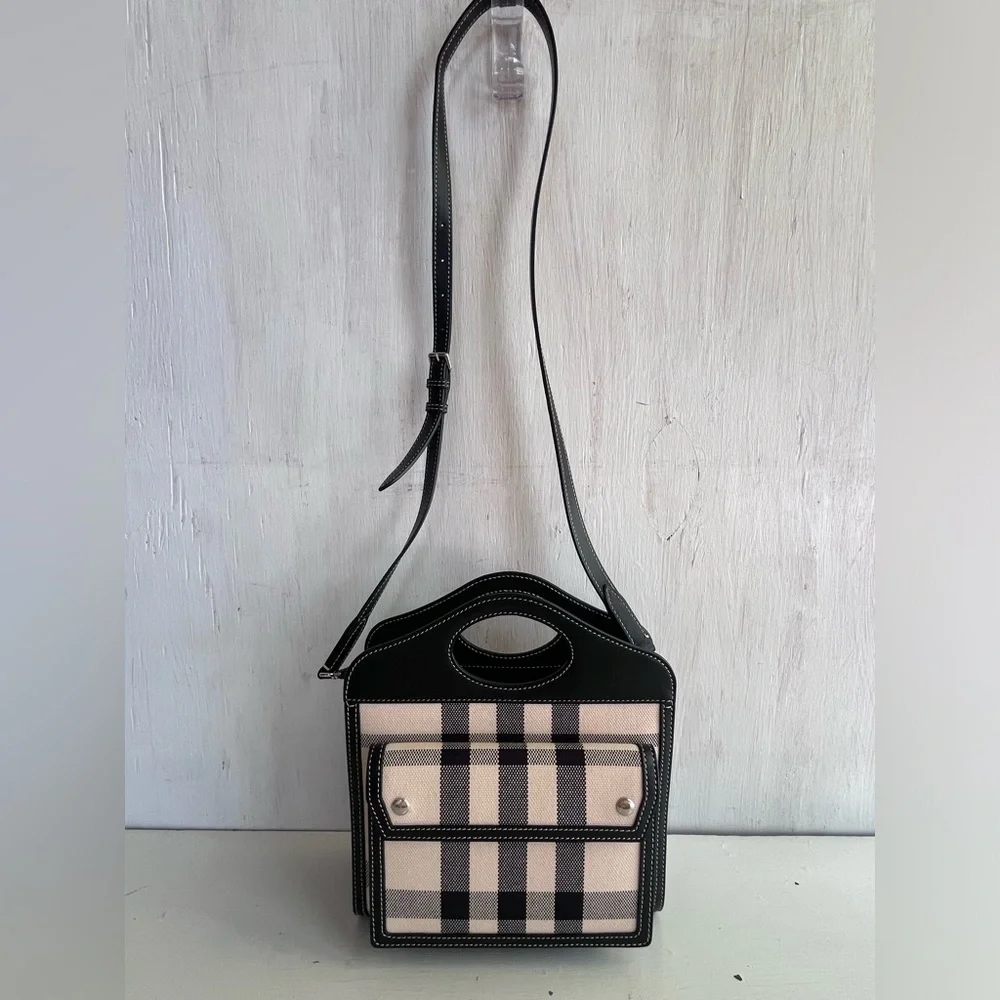 BURBERRY Check Jacquard Pocket Bag - Picture 3 of 17